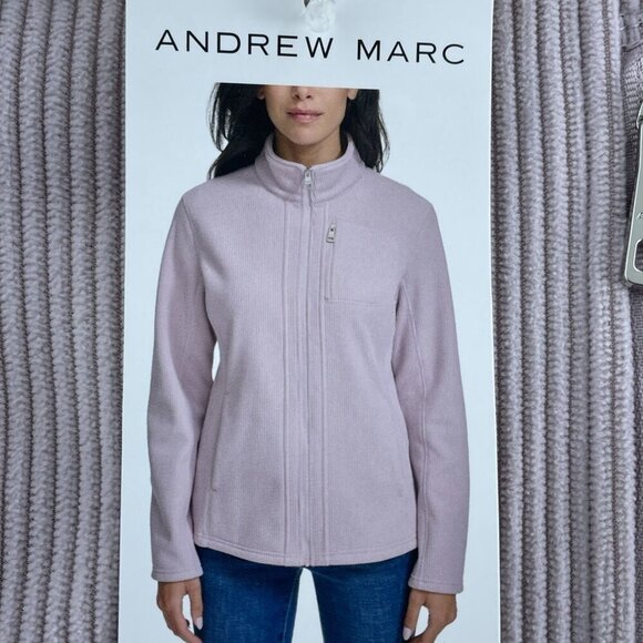 Andrew Marc Womens Light Purple Full-Zip Ribbed Jacket S NWT 5867 - Picture 3 of 9